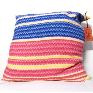 NWT Missoni Home Vilma Multicolor Zigzag Stripe Wool Blend Cushion 24x24